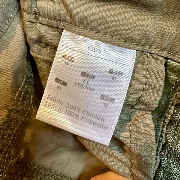 Boys convertible hiking pants zip off shorts size medium olive - Picture 7 of 9